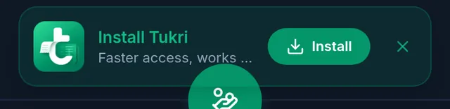The install card at the bottom of Tukri: Install Tukri and the Install button